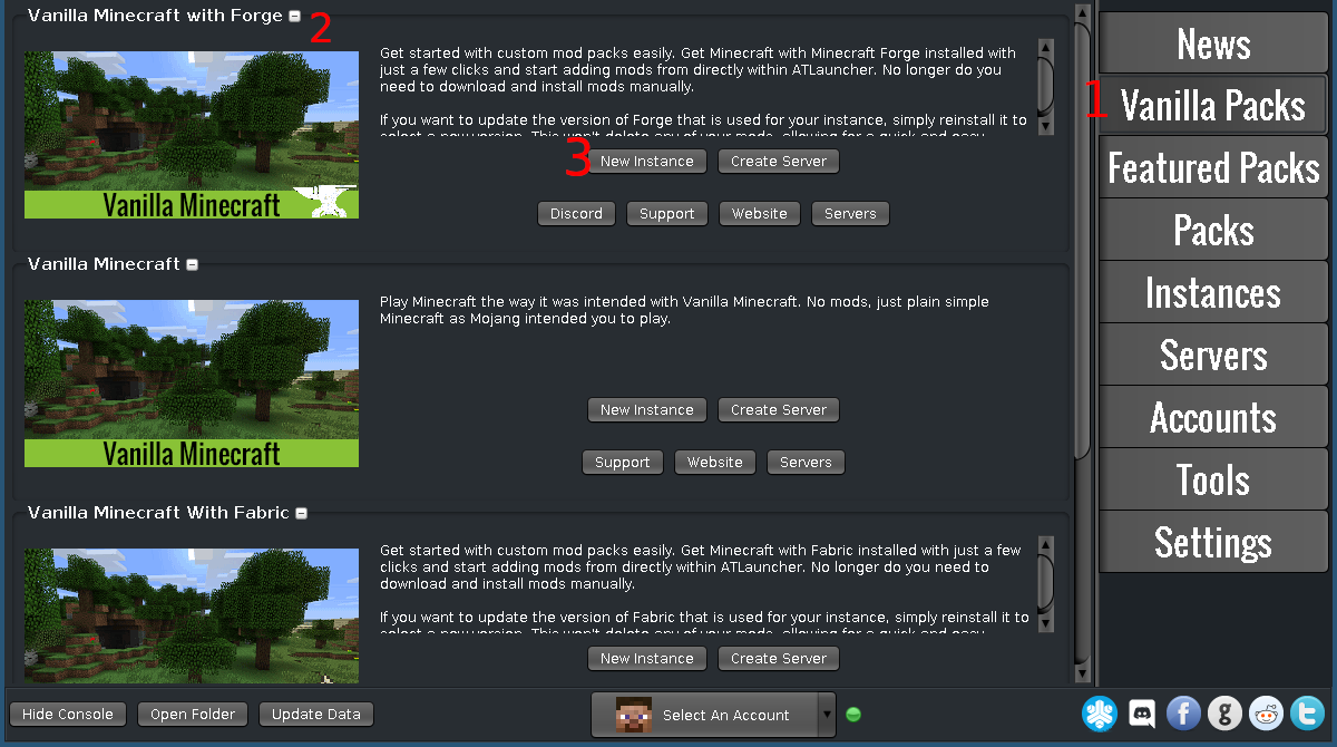 Neue Instanz erstellen