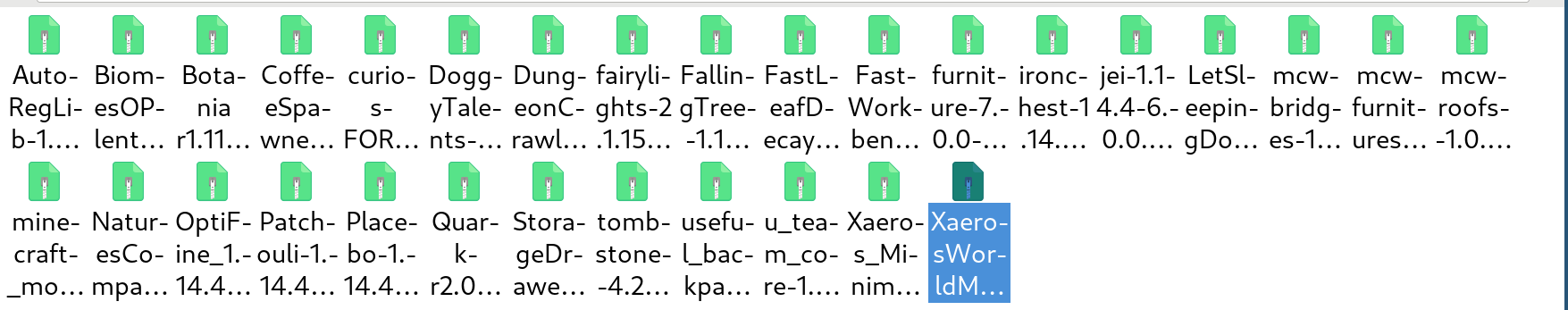 minecraft_mods.zip entpacken