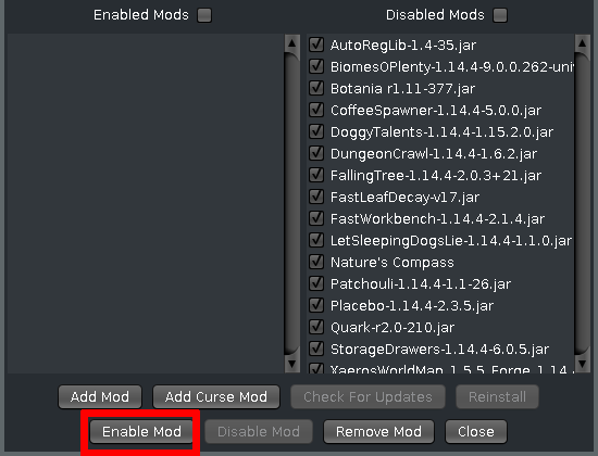 Enable Mod